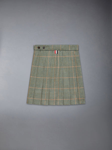 CHILDREN'S HERRINGBONE CHEVIOT TWEED PLEATED SKIRT