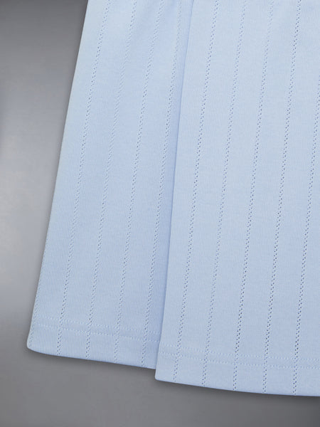 CHILDREN'S POINTELLE PLEATED MINI SKIRT LIGHT BLUE