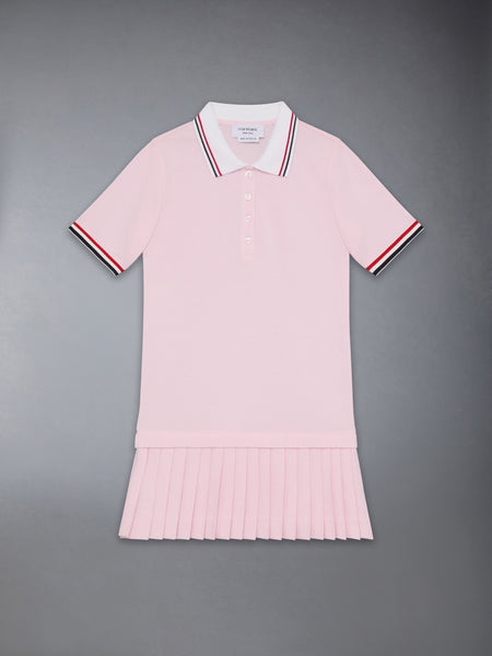 PIQUE PLEATED POLO DRESS ライト ピンク