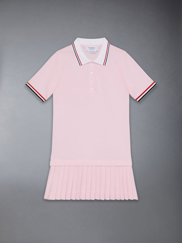 PIQUE PLEATED POLO DRESS - featured image