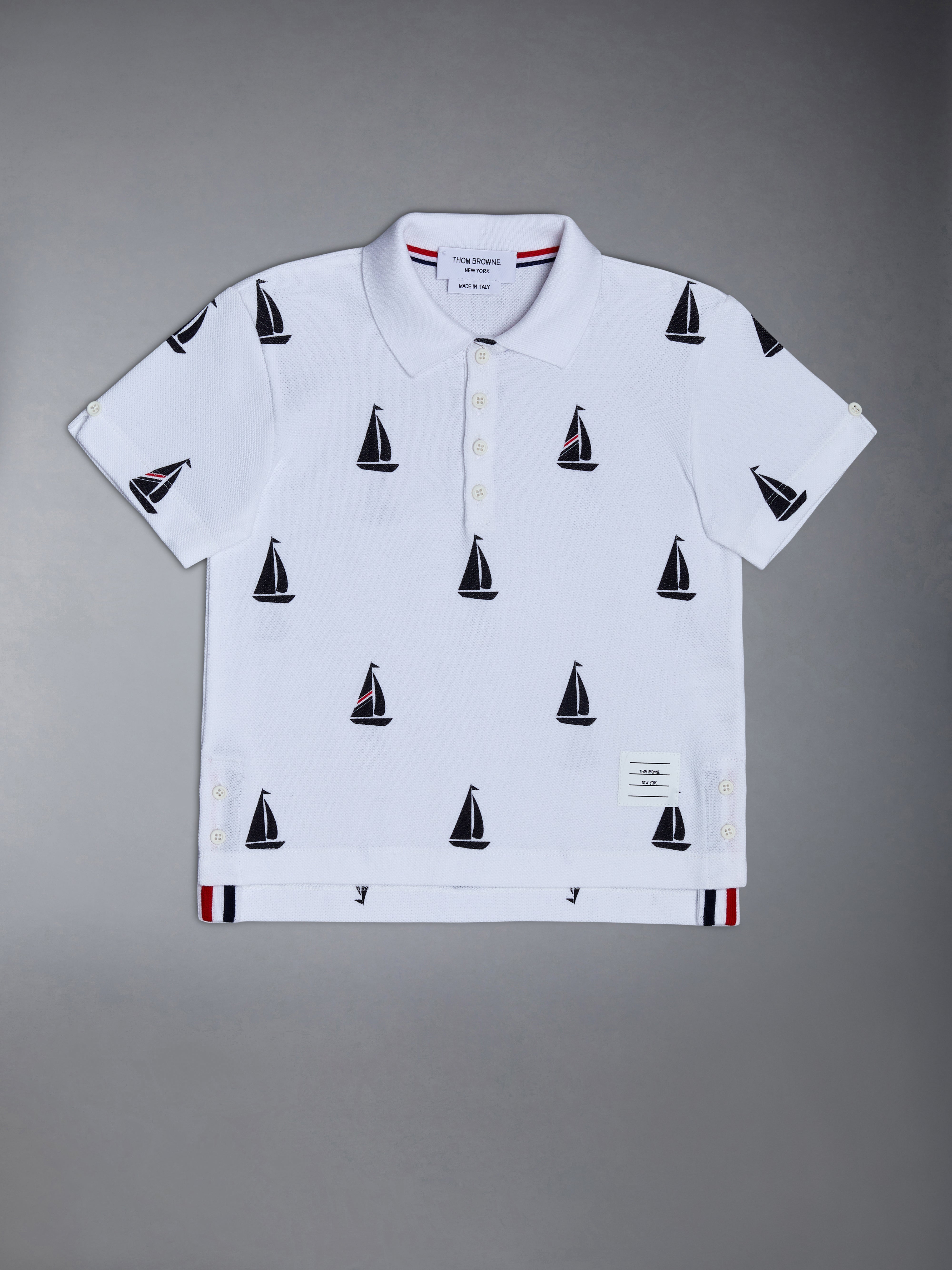 キッズ ハーフドロップ ピケ ポロ | Thom Browne