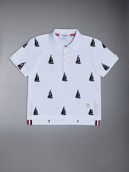 Kid's Half Drop Pique Polo WHITE