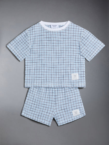 CHILDREN'S TWEED JERSEY RUGBY SHORTS LIGHT BLUE