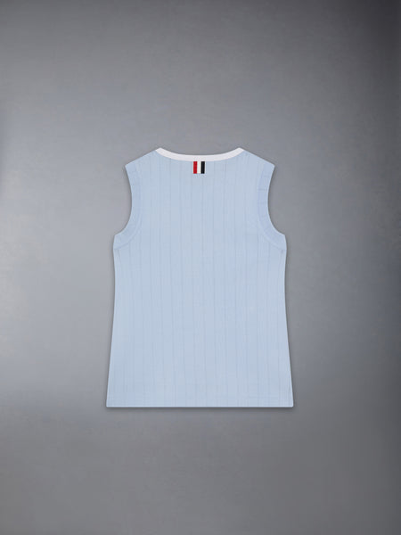 CHILDREN'S POINTELLE RINGER TANK TOP LIGHT BLUE
