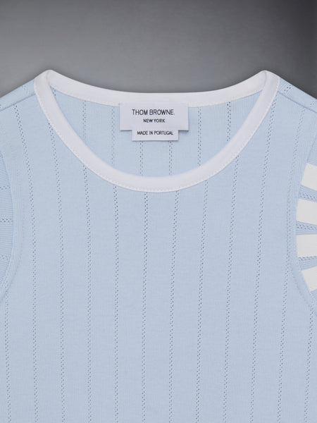 CHILDREN'S POINTELLE RINGER TANK TOP LIGHT BLUE