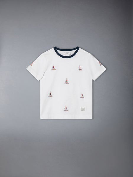 CHILDREN'S SAILBOAT STITCH TEE 白