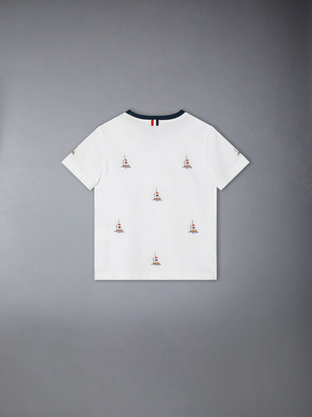 CHILDREN'S SAILBOAT STITCH TEE 白