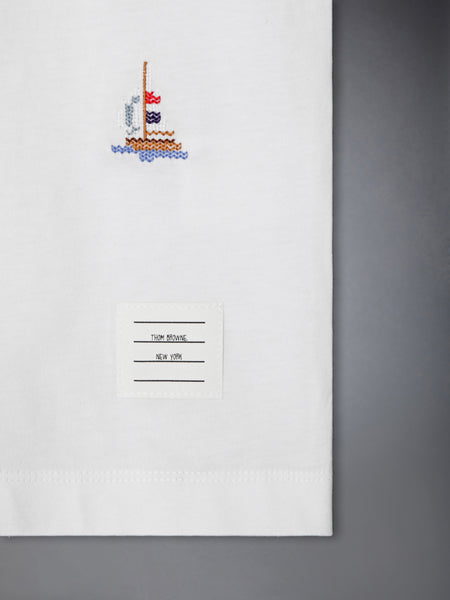 CHILDREN'S SAILBOAT STITCH TEE 白