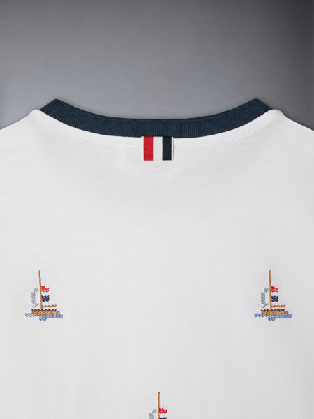 CHILDREN'S SAILBOAT STITCH TEE 白