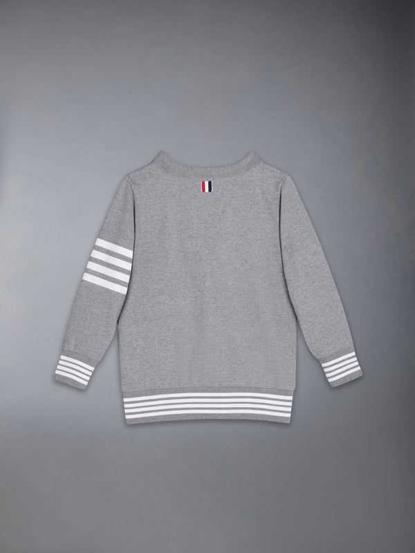 LOOPBACK COTTON 4-BAR HECTOR V NECK CARDIGAN