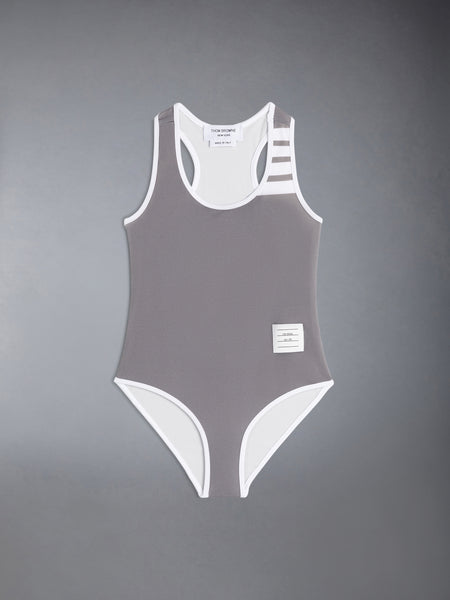 CHILDREN'S SWIM TECH 4-BAR ONE PIECE SWIMSUIT MED GREY