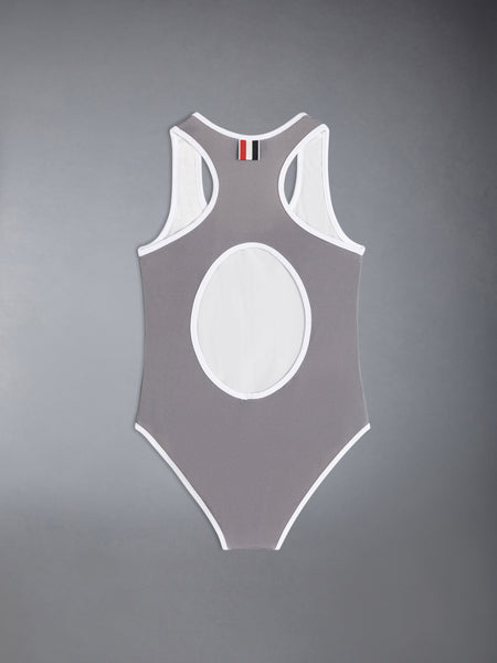 CHILDREN'S SWIM TECH 4-BAR ONE PIECE SWIMSUIT MED GREY