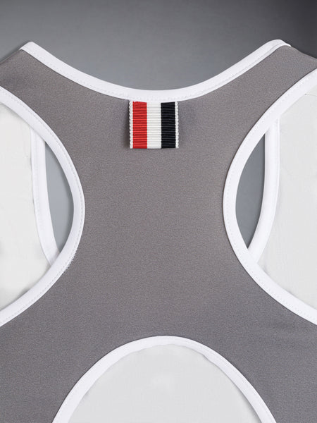 CHILDREN'S SWIM TECH 4-BAR ONE PIECE SWIMSUIT MED GREY