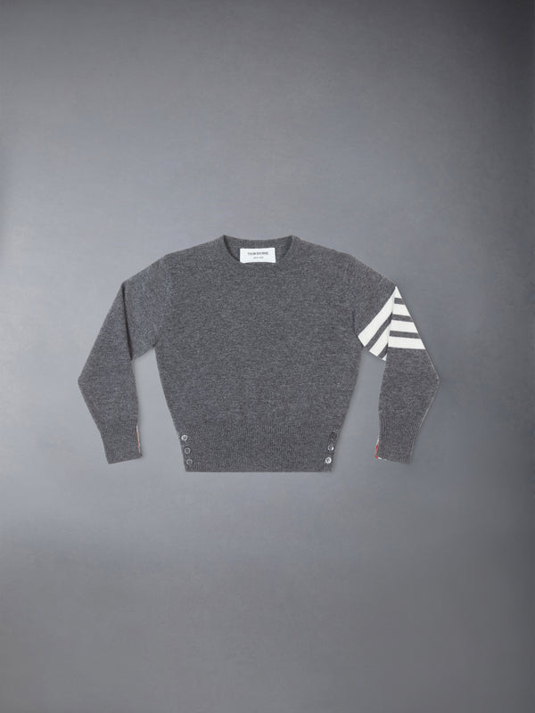 CHILDREN'S CASHMERE 4-BAR CLASSIC CREWNECK PULLOVER - featured image