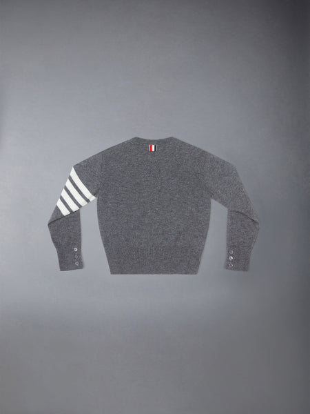 CHILDREN'S CASHMERE 4-BAR CLASSIC CREWNECK PULLOVER