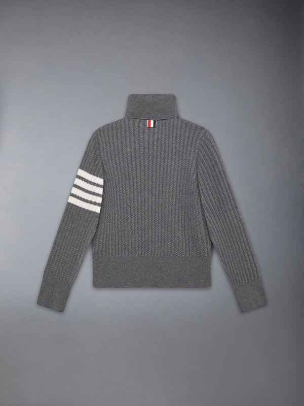 CHILDREN'S WOOL CABLE KNIT 4-BAR TURTLENECK