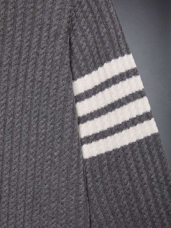 CHILDREN'S WOOL CABLE KNIT 4-BAR TURTLENECK