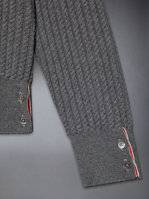 CHILDREN'S WOOL CABLE KNIT 4-BAR TURTLENECK