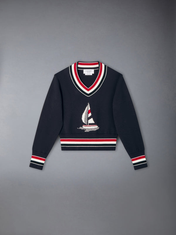 CHILDREN'S SAILBOAT INTARSIA SWEATER - featured image