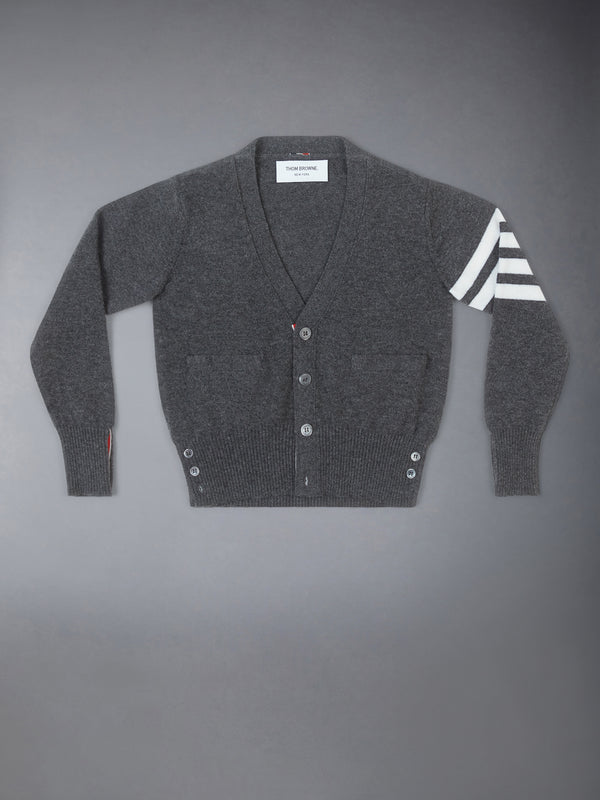 CHILDREN'S CASHMERE 4-BAR V-NECK CARDIGAN - featured image