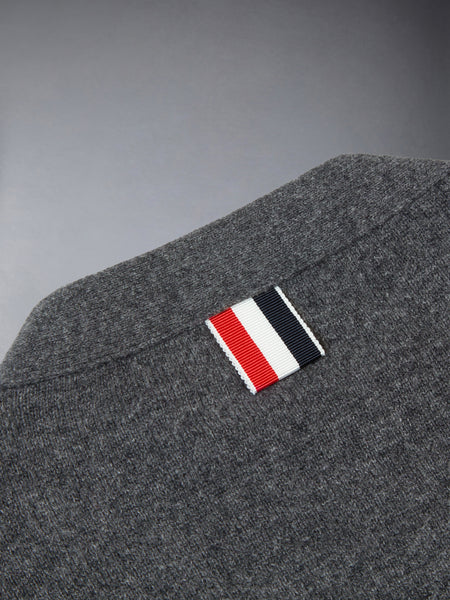 CHILDREN'S CASHMERE 4-BAR V-NECK CARDIGAN MED GREY