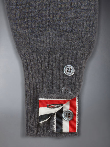 CHILDREN'S CASHMERE 4-BAR V-NECK CARDIGAN MED GREY
