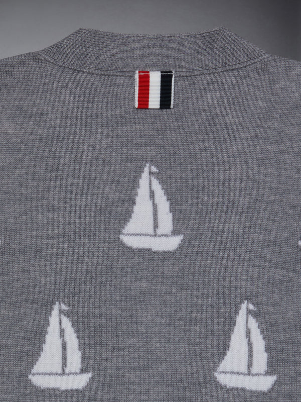 Kid's Fine Merino Half Drop V-Neck Cardigan - image 4