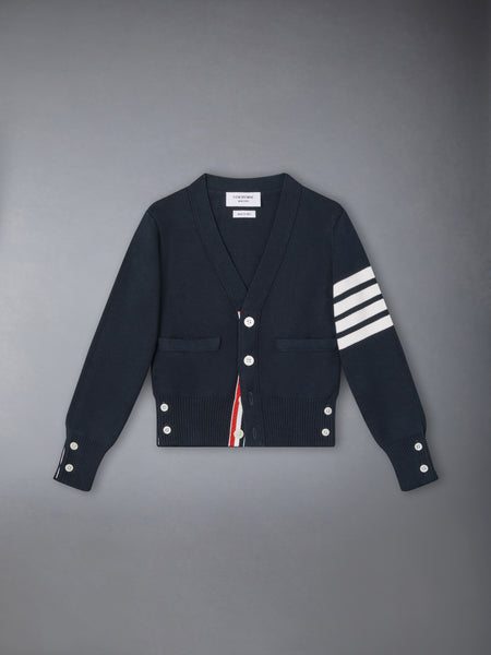CHILDREN'S MILANO STITCH 4-BAR V-NECK CARDIGAN NAVY