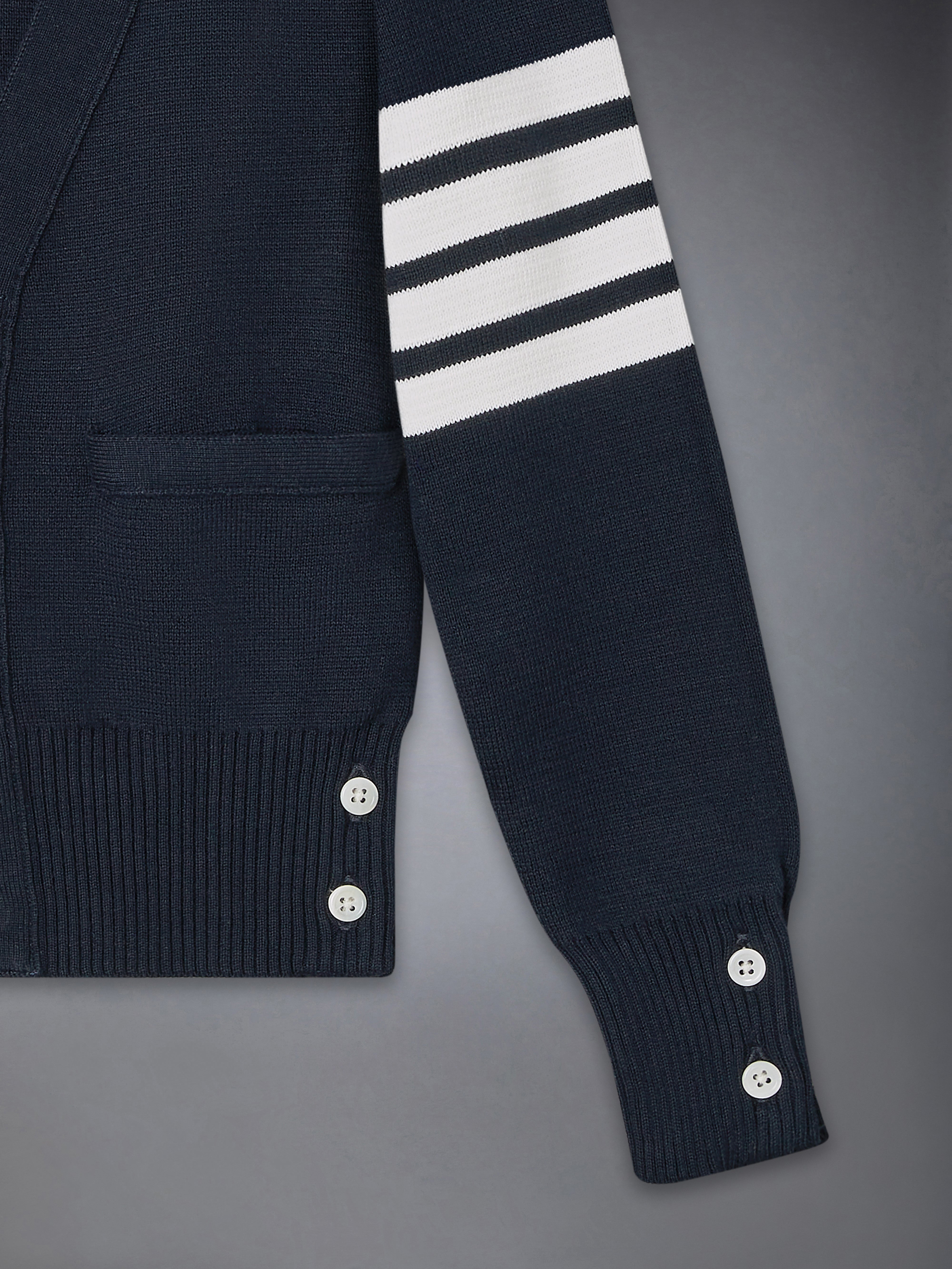 Children'S Milano Stitch 4-Bar V-Neck Cardigan | Thom Browne