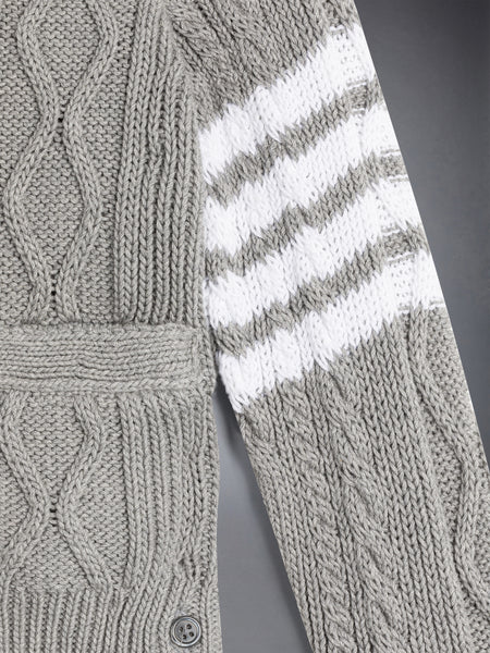 CHILDREN'S COTTON V-NECK CARDIGAN LT GREY