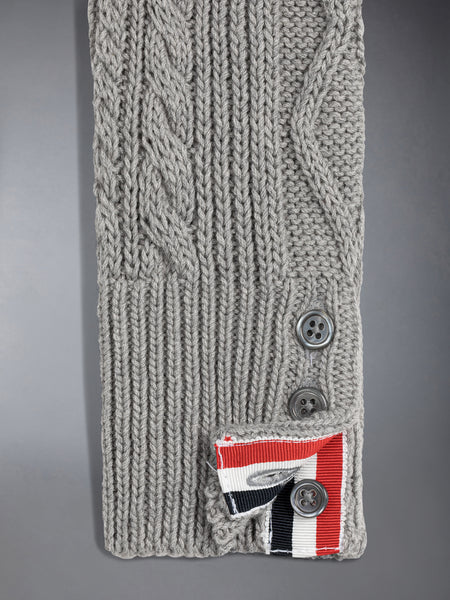 CHILDREN'S COTTON V-NECK CARDIGAN LT GREY