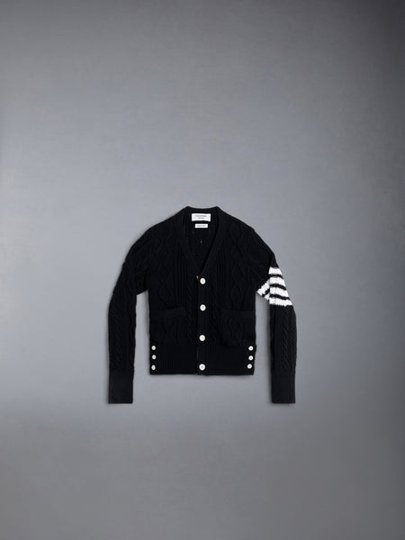 CHILDREN'S COTTON V-NECK CARDIGAN NAVY