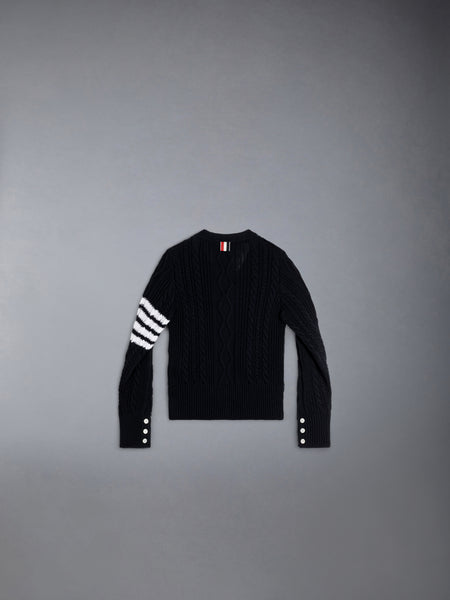 CHILDREN'S COTTON V-NECK CARDIGAN NAVY