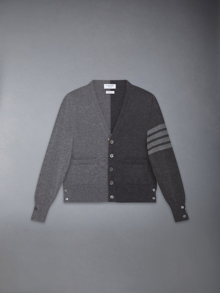 CHILDREN'S FUNMIX WOOL 4-BAR V-NECK CARDIGAN