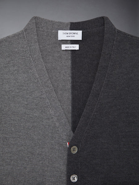 CHILDREN'S FUNMIX WOOL 4-BAR V-NECK CARDIGAN