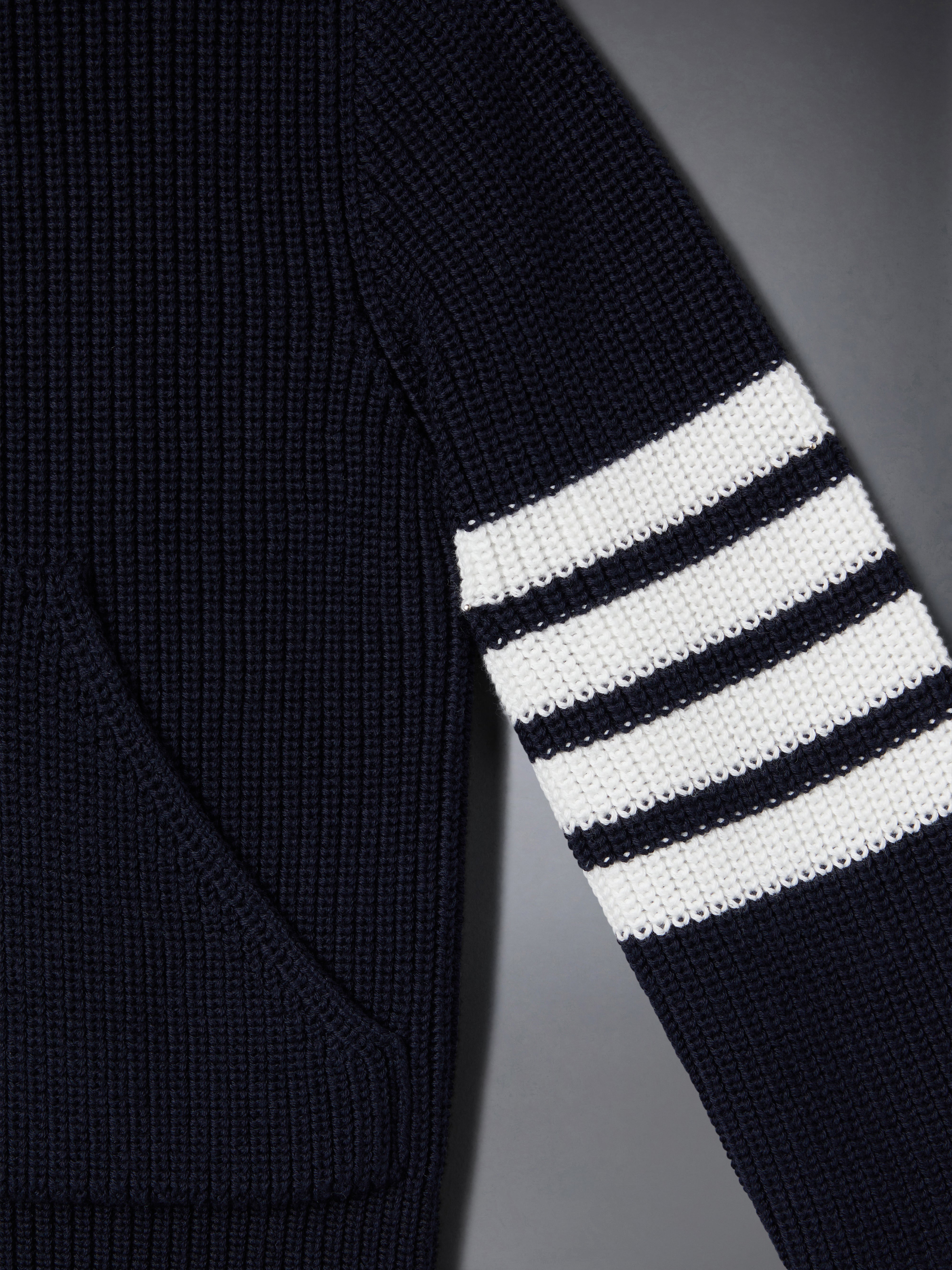 Cotton 4 Bar Zip Up Cardigan | Thom Browne