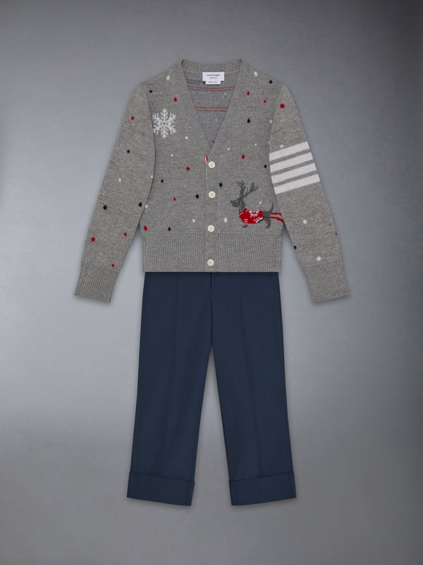 키즈 울 레인디어 헥터 4-바 인타르시아 카디건 - image 2