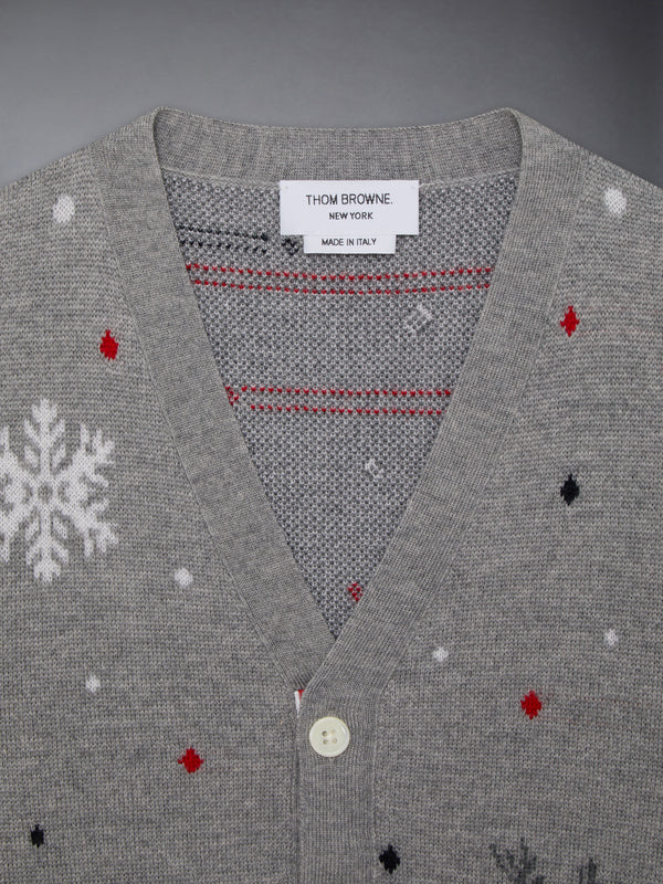 키즈 울 레인디어 헥터 4-바 인타르시아 카디건 - image 5