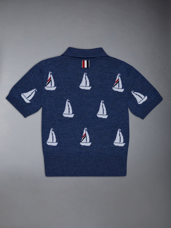 Kid's Fine Merino Half Drop Knit Polo - image 2