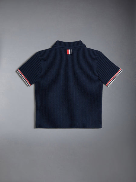 CHILDREN'S WOOL CASHMERE KNIT POLO NAVY