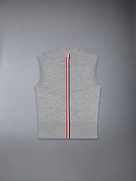 CHILDREN'S WOOL STRIPE V-NECK CARDIGAN VEST