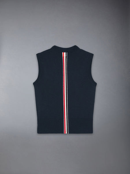 CHILDREN'S WOOL STRIPE V-NECK CARDIGAN VEST
