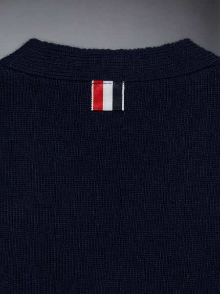 Kid's Fine Merino Half Drop Cardigan Vest NAVY