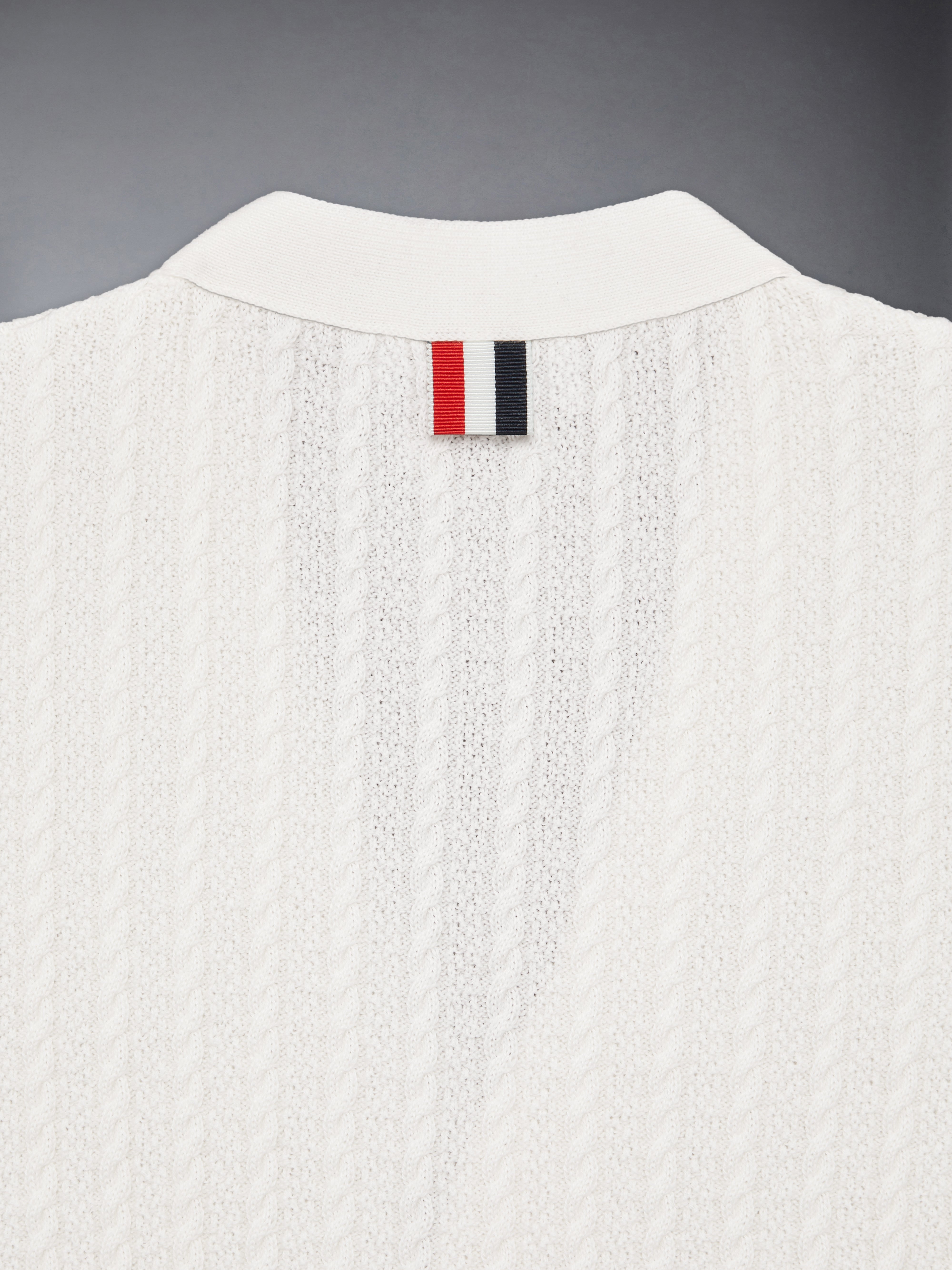 キッズ コットン ケーブル編み Vネック カーディガンベスト | Thom Browne