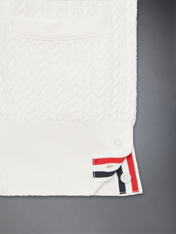 CHILDREN'S COTTON CABLE KNIT V-NECK CARDIGAN VEST - image 4