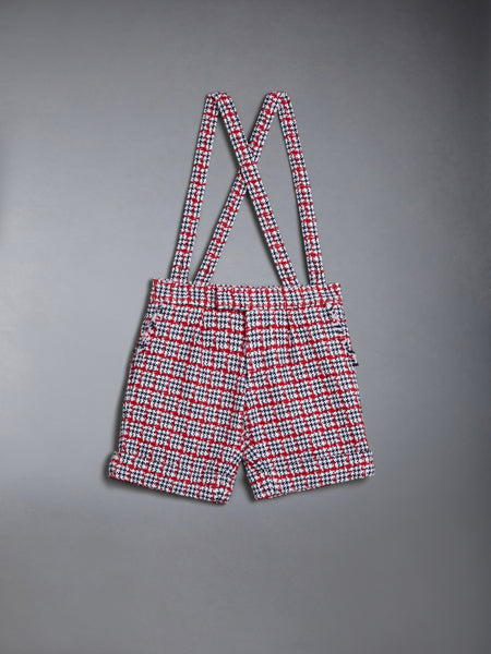KID'S SUMMER TWEED FRAY SUSPENDER SHORT RWBWHT