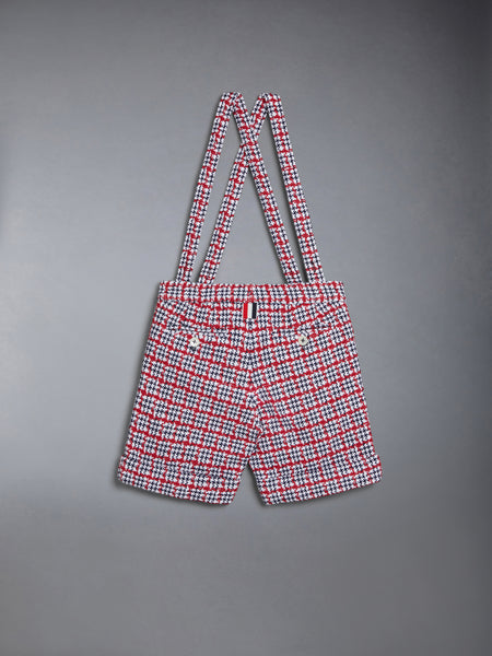 KID'S SUMMER TWEED FRAY SUSPENDER SHORT RWBWHT