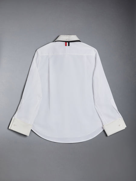 KID'S POPLIN BOW SHIRT WHITE