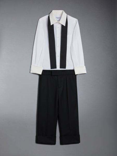 KID'S POPLIN BOW SHIRT WHITE