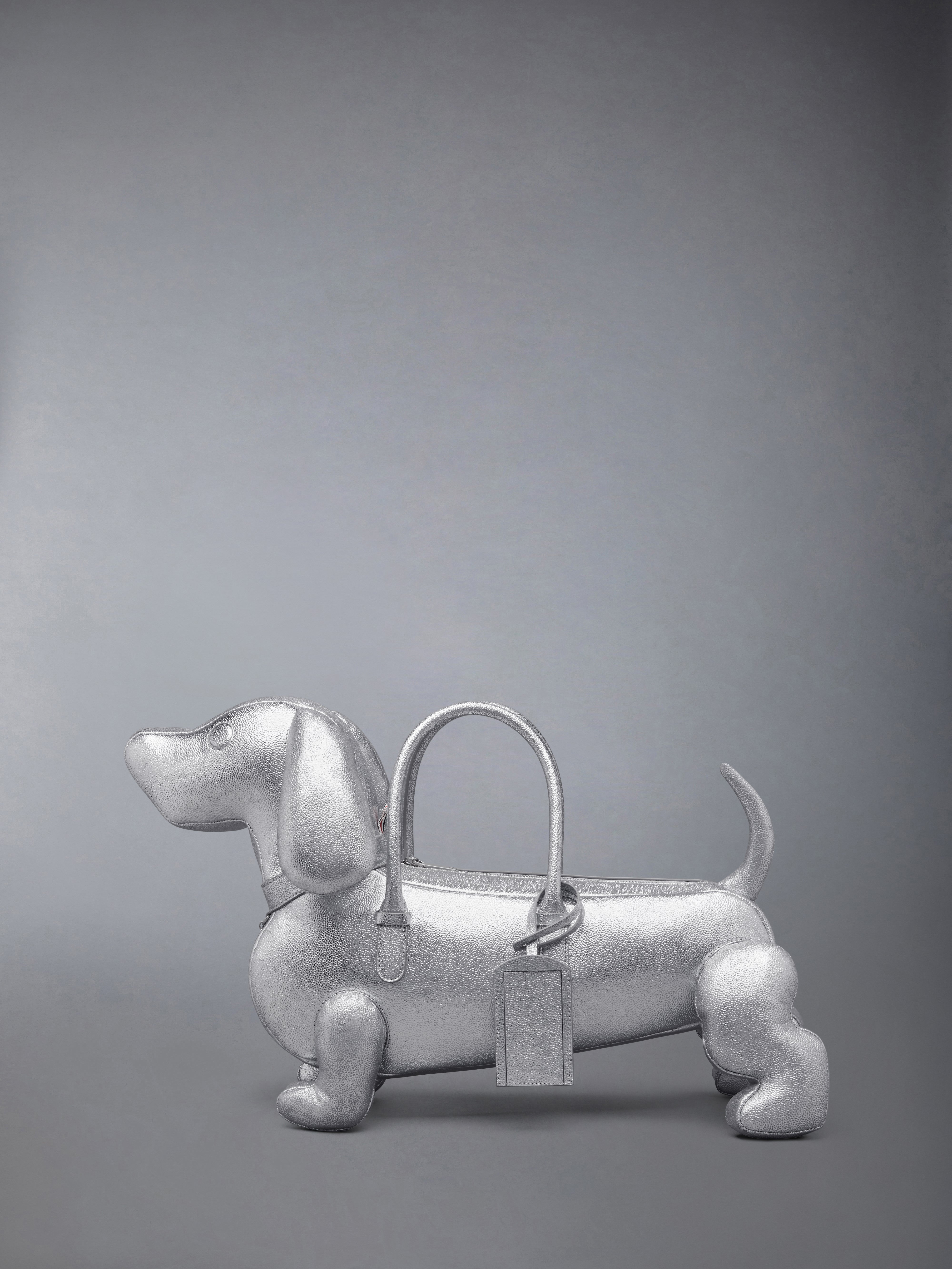 Silver Hector Bag In Pebble Grain Leather | Thom Browne